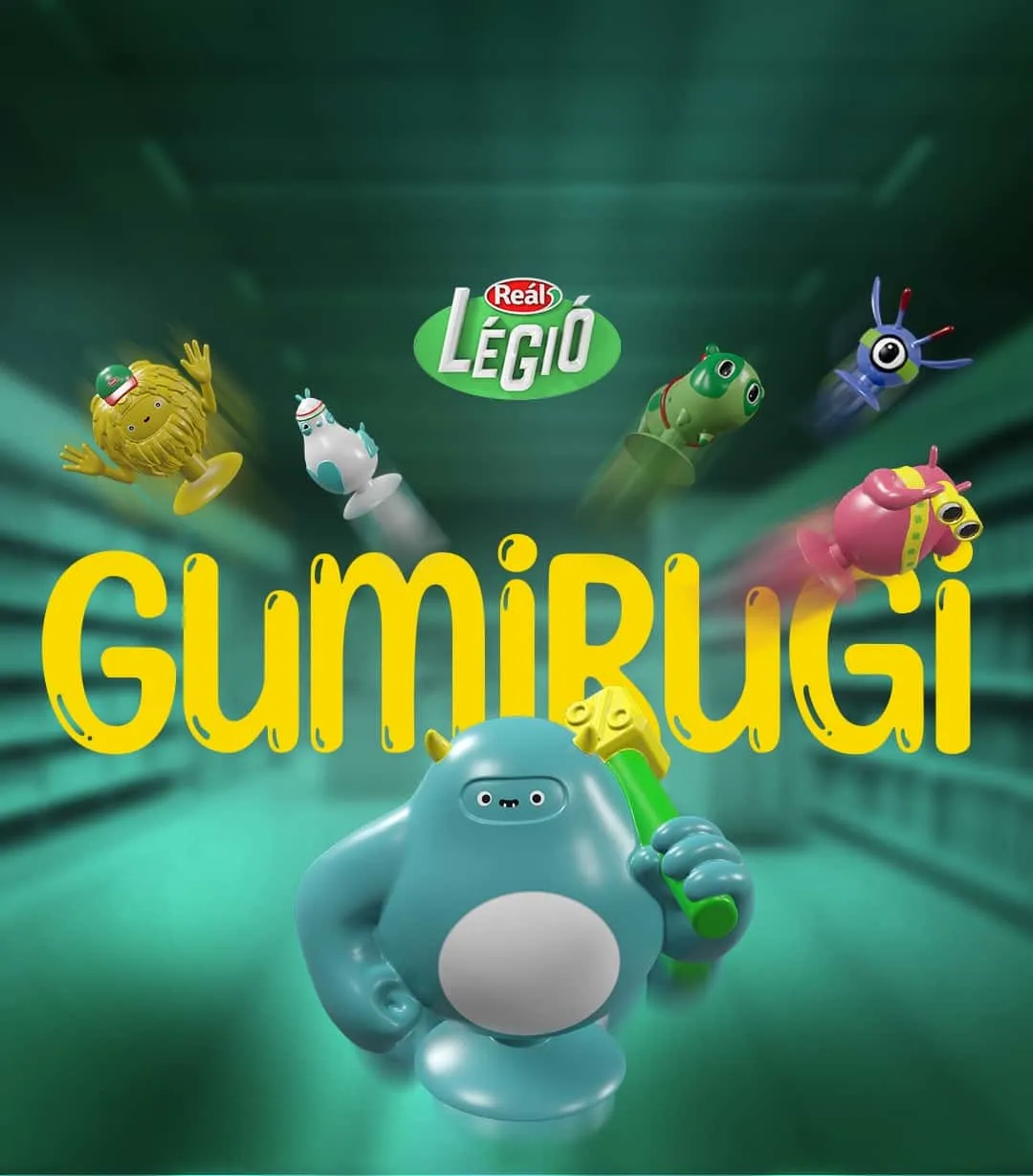 Nyitókép gumirugi karakterekkel a Reál Légió kampányhoz mobil nézetben